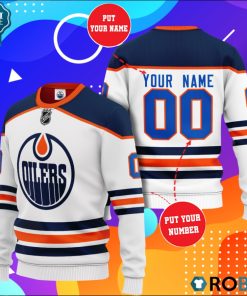 Edmonton Oilers Personalized All Over Print Sweater Edmonton Oilers Personalized All Over Print Sweater