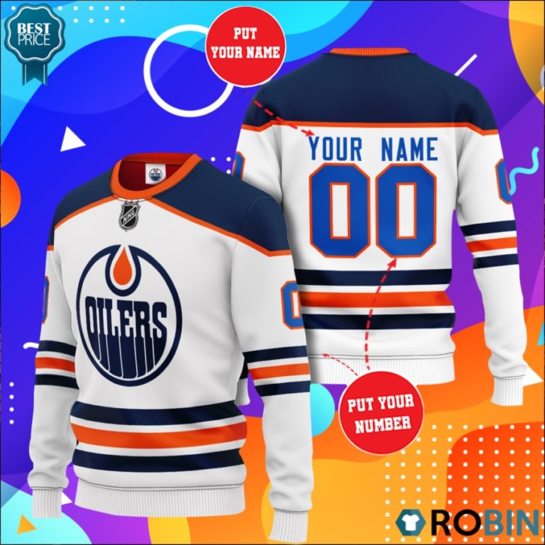 Edmonton Oilers Personalized All Over Print Sweater