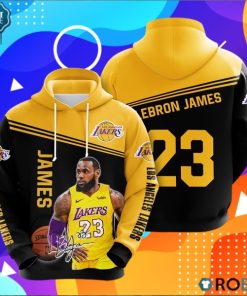 Los Angeles Lakers 23 Lebron James 3D Print Hoodie Los Angeles Lakers 23 Lebron James 3D Print Hoodie