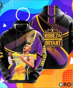 Los Angeles Lakers Kobe Bryant Signature 3D Print Hoodie