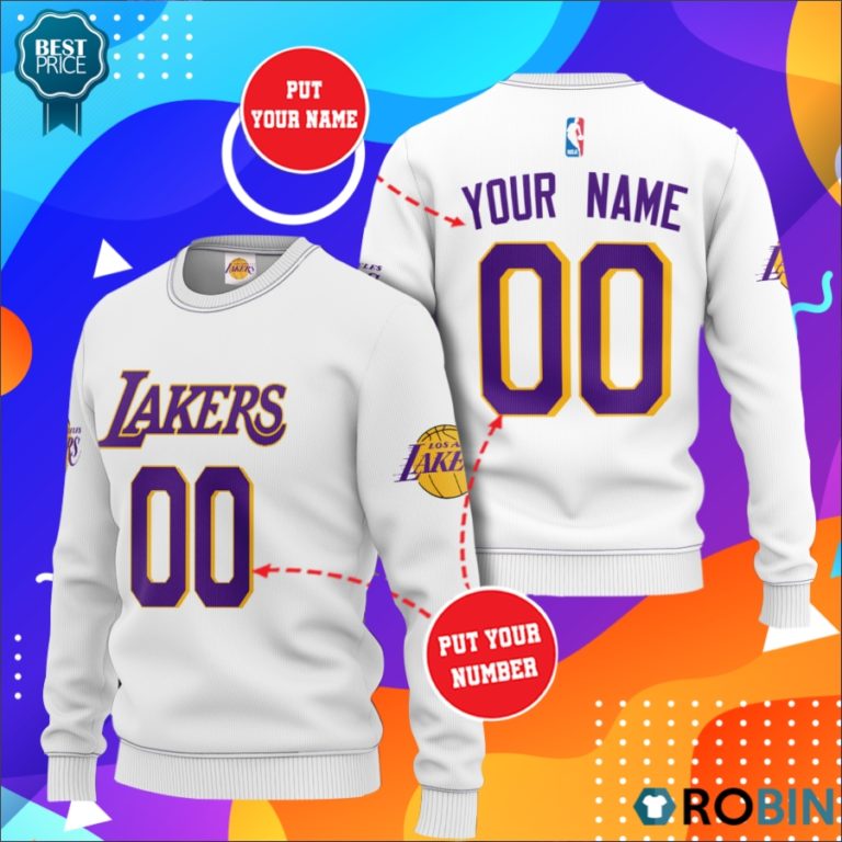 Los Angeles Lakers Personalized All Over Print Sweater