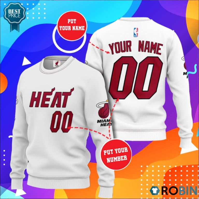 Miami Heat Personalized All Over Print Sweater