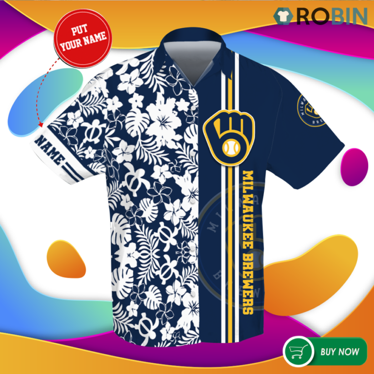 Milwaukee Brewers Personalized 3d Printed Hawaiian Shirt