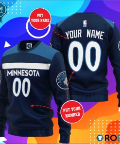 Minnesota Timberwolves Personalized All Over Print Sweater