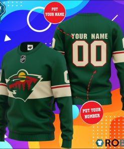 Minnesota Wild Nhl Team Personalized All Over Print Sweater Minnesota Wild Nhl Team Personalized All Over Print Sweater