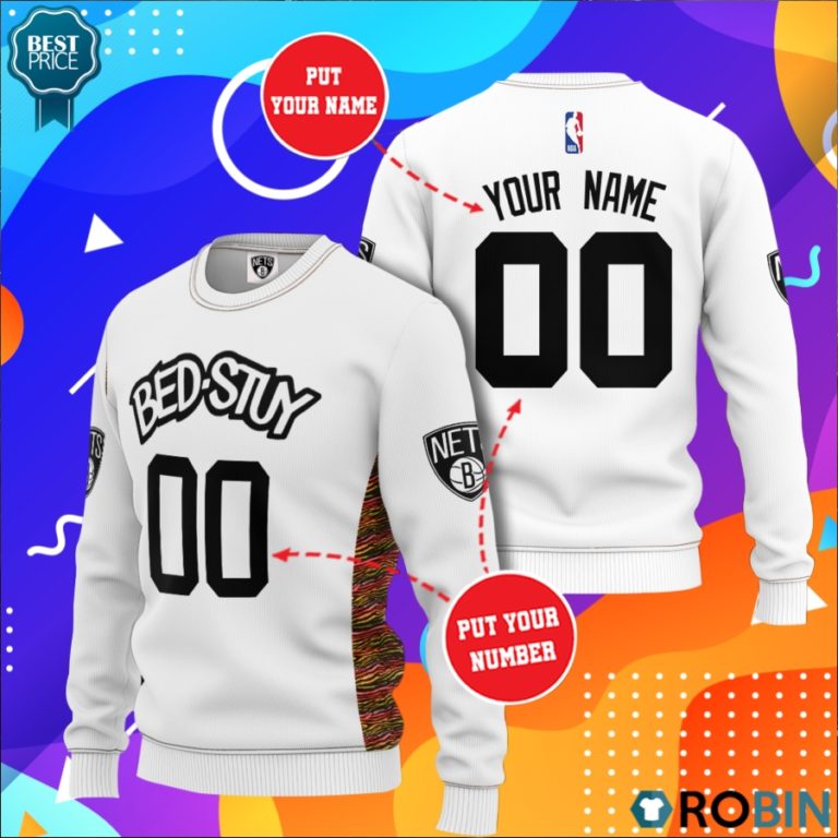 Nba Brooklyn Nets Personalized All Over Print Sweater