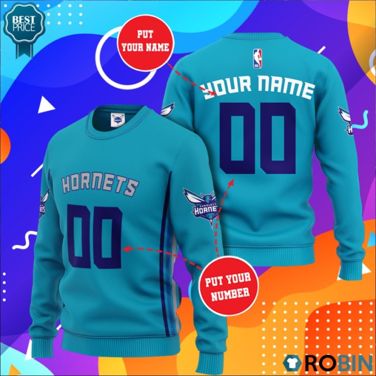 Nba Charlotte Hornets Personalized All Over Print Sweater