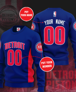 Nba Detroit Pistons Personalized All Over Print Sweater