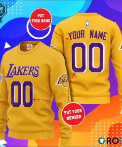 Nba Los Angeles Lakers Team Personalized All Over Print Sweater Nba Los Angeles Lakers Team Personalized All Over Print Sweater