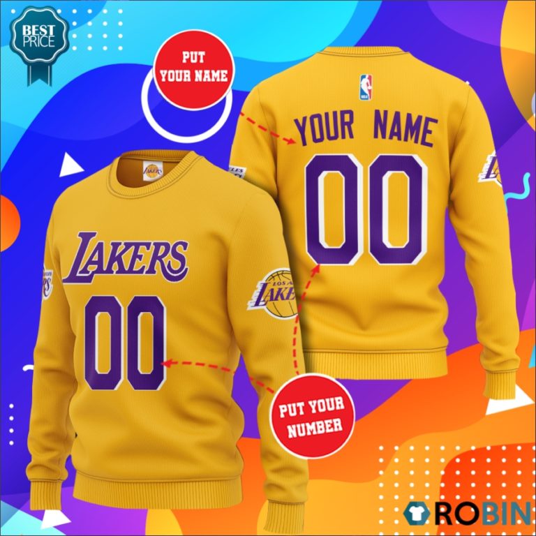 Nba Los Angeles Lakers Team Personalized All Over Print Sweater