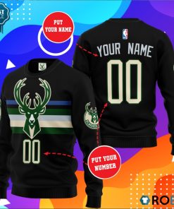 Nba Milwaukee Bucks Personalized All Over Print Sweater
