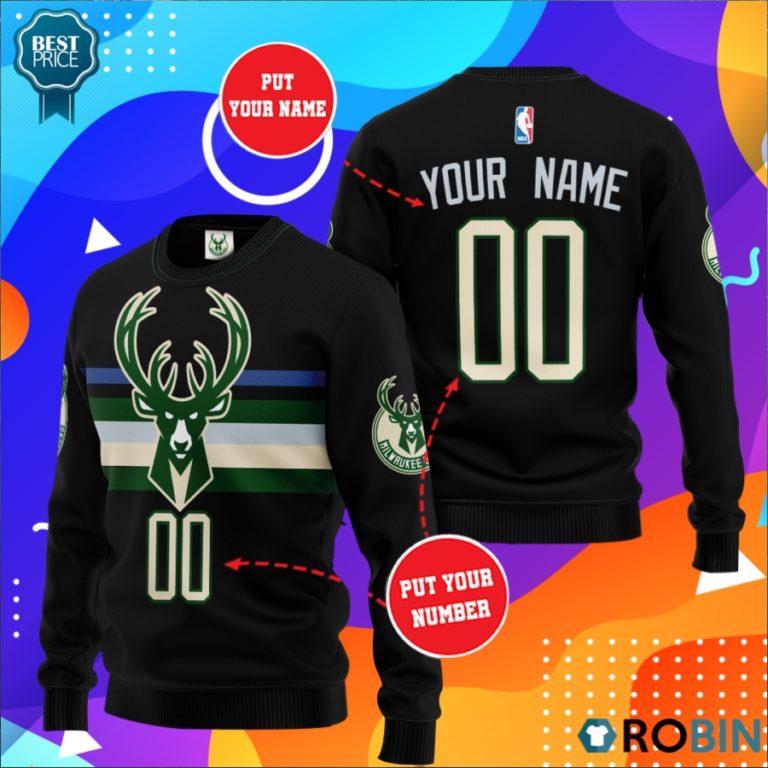 Nba Milwaukee Bucks Personalized All Over Print Sweater