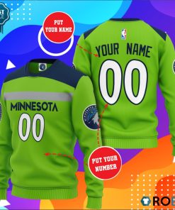 Nba Minnesota Timberwolves Personalized All Over Print Sweater