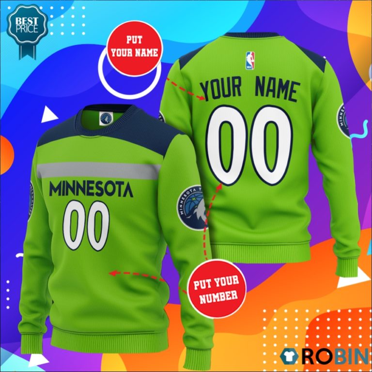 Nba Minnesota Timberwolves Personalized All Over Print Sweater