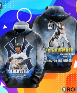 New York Yankees Derek Jeter Mr. November Thanks You For The Memories 3D Print Hoodie
