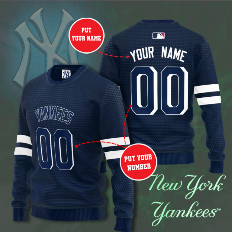 New York Yankees Personalized All Over Print Sweater