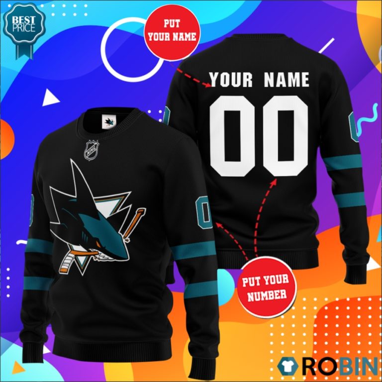Nhl San Jose Sharks Personalized All Over Print Sweater