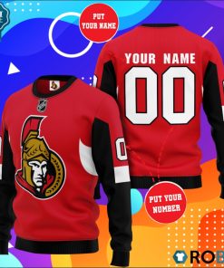 Ottawa Senators Personalized All Over Print Sweater