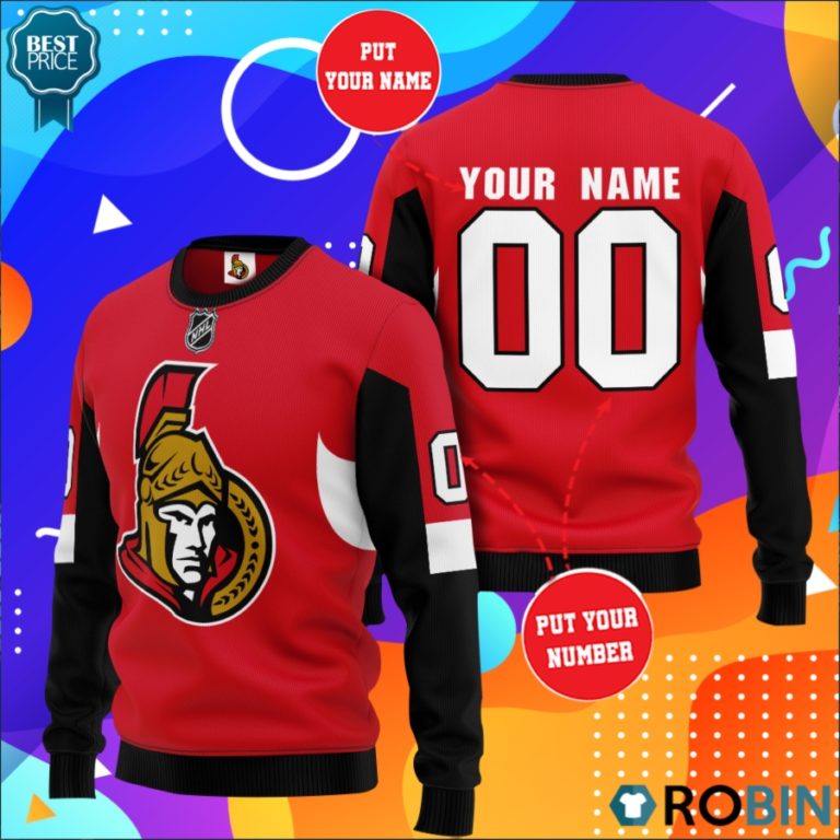 Ottawa Senators Personalized All Over Print Sweater
