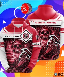 Personalized Atlanta Falcons Skull 3D Print Hoodie
