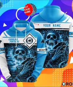 Personalized Carolina Panthers Skull 3D Print Hoodie Personalized Carolina Panthers Skull 3D Print Hoodie