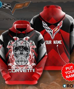Personalized Chevrolet Corvette Skull 3D Print Hoodie