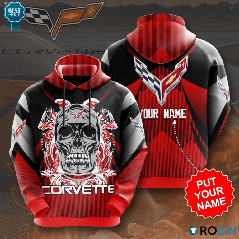 Personalized Chevrolet Corvette Skull 3D Print Hoodie