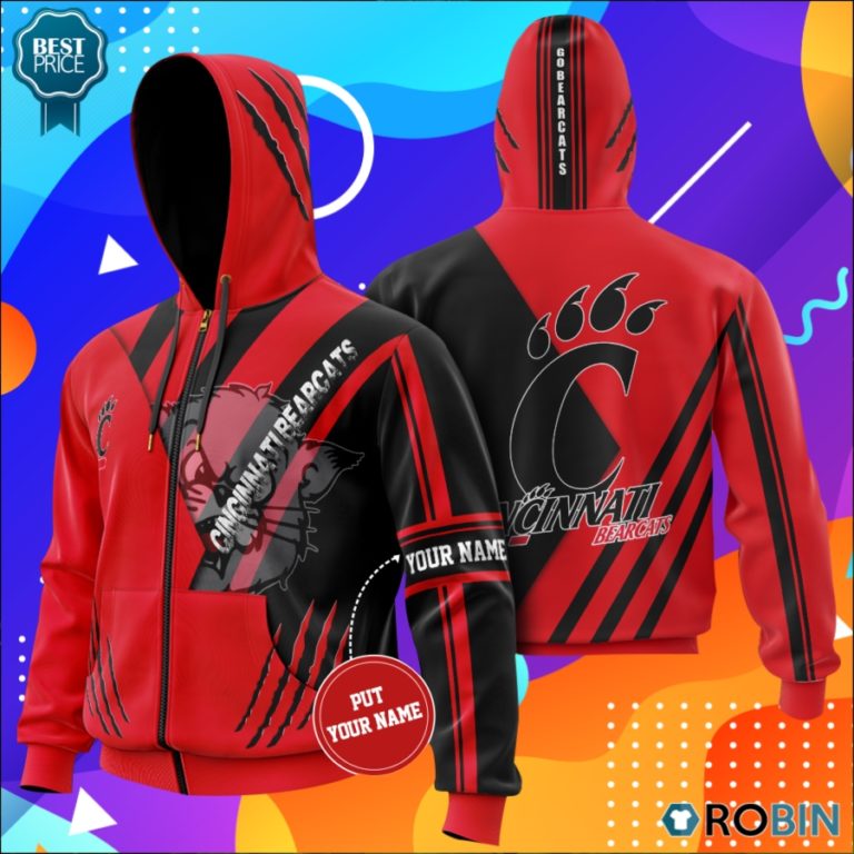 Personalized Cincinnati Bearcats Go Bearcats All Over Printed Hoodie and Zip Up