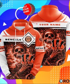 Personalized Cincinnati Bengals Skull 3D Print Hoodie