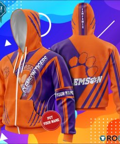 Personalized Clemson Tigers Paw Power All Over Printed Hoodie and Zip Up