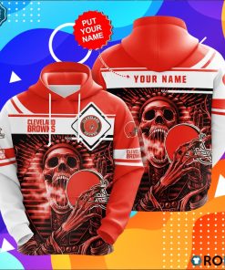Personalized Cleveland Browns Skull 3D Print Hoodie Personalized Cleveland Browns Skull 3D Print Hoodie