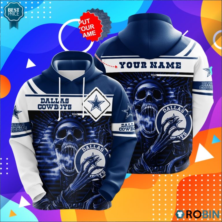 Personalized Dallas Cowboys Skull 3D Print Hoodie