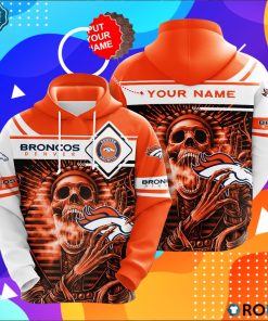 Personalized Denver Broncos Skull 3D Print Hoodie
