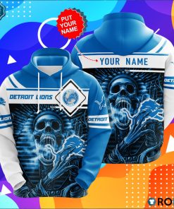 Personalized Detroit Lions Skull 3D Print Hoodie Personalized Detroit Lions Skull 3D Print Hoodie