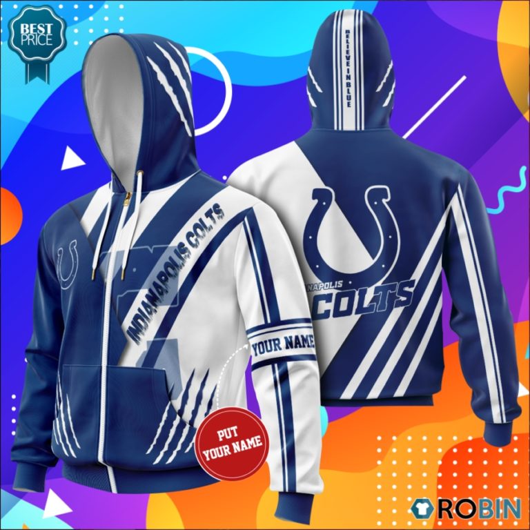 Personalized Indianapolis Colts Nfl Believe In Blue All Over Printed Hoodie and Zip Up