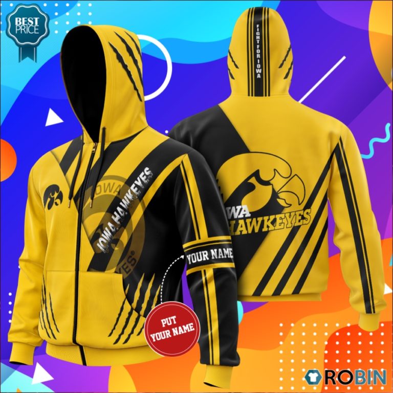 Personalized Iowa Hawkeyes Fight For Iowa All Over Printed Hoodie and Zip Up