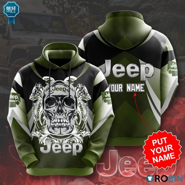 Personalized Jeep Skull 3D Print Hoodie