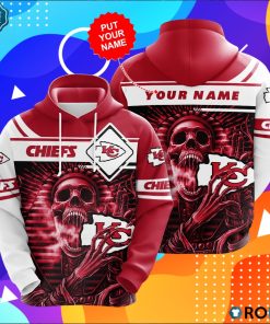 Personalized Kansas City Chiefs Skull 3D Print Hoodie