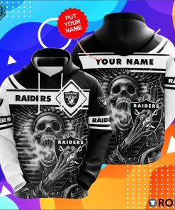 Personalized Las Vegas Raiders Skull 3D Print Hoodie