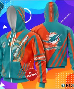 Personalized Miami Dolphins Go Fins All Over Printed Hoodie and Zip Up