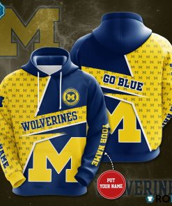 Personalized Michigan Wolverines Go Blue 3D Print Hoodie