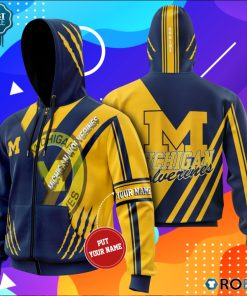 Personalized Michigan Wolverines Go Blue All Over Printed Hoodie and Zip Up
