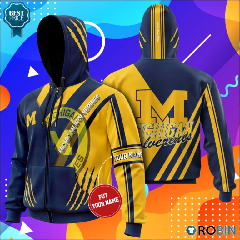 Personalized Michigan Wolverines Go Blue All Over Printed Hoodie and Zip Up