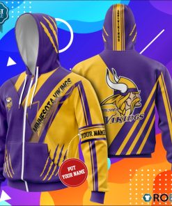 Personalized Minnesota Vikings Football Skol Vikings All Over Printed Hoodie and Zip Up Personalized Minnesota Vikings Football Skol Vikings All Over Printed Hoodie and Zip Up