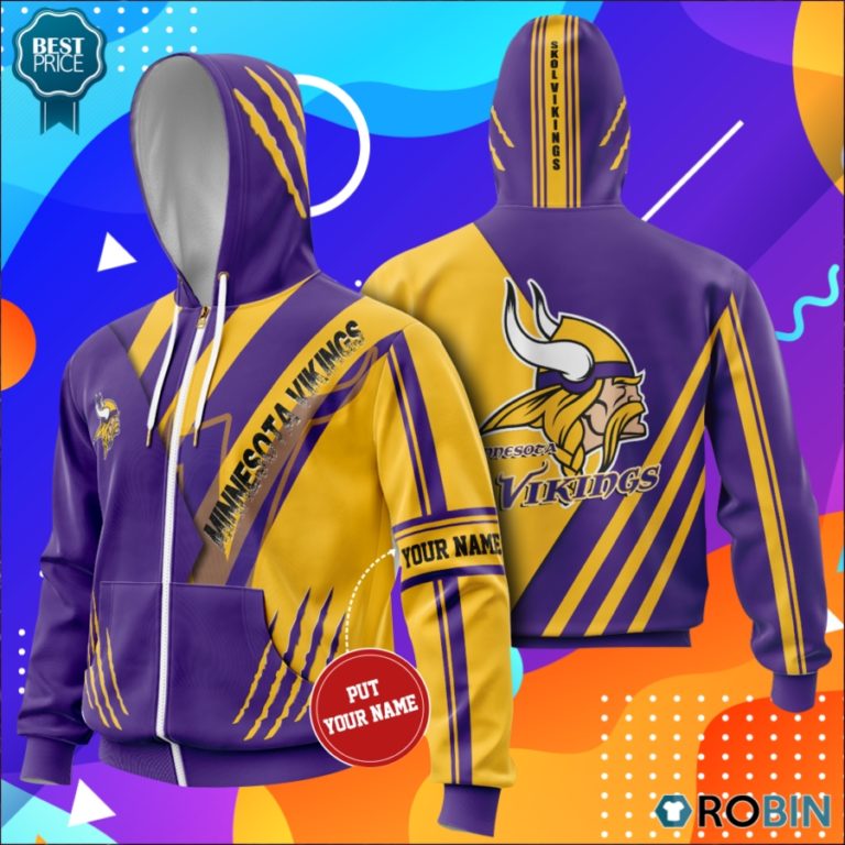 Personalized Minnesota Vikings Football Skol Vikings All Over Printed Hoodie and Zip Up
