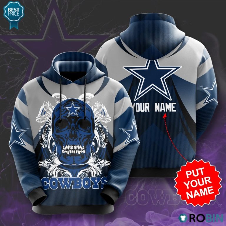 Personalized  NFL Dallas Cowboys Skull 3D Print Hoodie