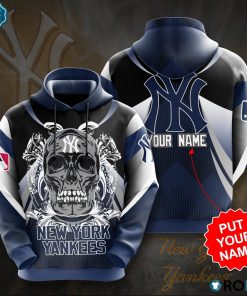 Personalized New York Yankees Team Skull 3D Print Hoodie