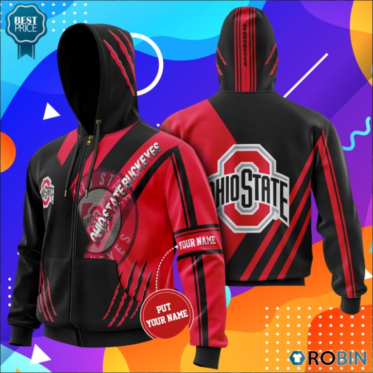 Personalized Ohio State Buckeyes Go Buckeyes All Over Printed Hoodie and Zip Up