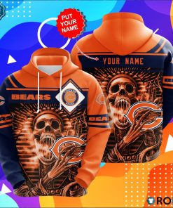 Personalized Persnalized Chicago Bears Skull 3D Print Hoodie