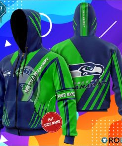 Personalized Seattle Seahawks Go Seahawks All Over Printed Hoodie and Zip Up Personalized Seattle Seahawks Go Seahawks All Over Printed Hoodie and Zip Up
